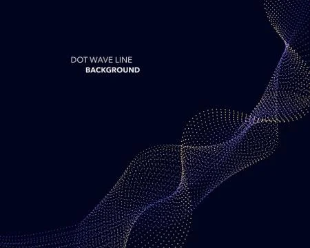 Elegant abstract vector dot wave line futuristic style background template Stock Illustration