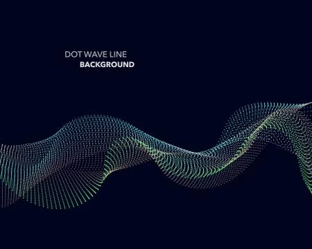 Elegant abstract vector dot wave line futuristic style background template Stock Illustration