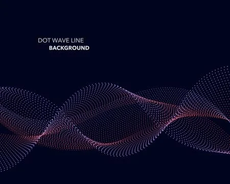 Elegant abstract vector dot wave line futuristic style background template Illustrazione stock