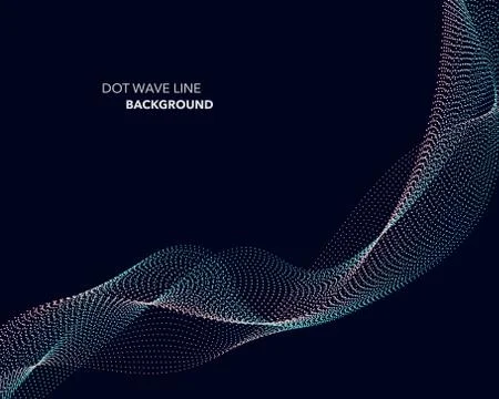 Elegant abstract vector dot wave line futuristic style background template Stock Illustration