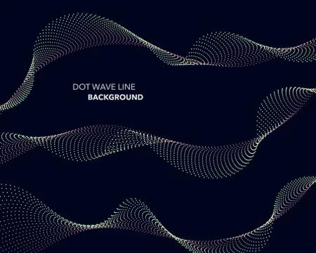 Elegant abstract vector dot wave line futuristic style background template Stock Illustration