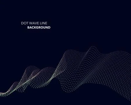 Elegant abstract vector dot wave line futuristic style background template Illustrazione stock
