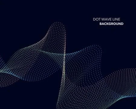 Elegant abstract vector dot wave line futuristic style background template Stock Illustration