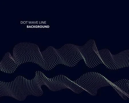 Elegant abstract vector dot wave line futuristic style background template 스톡 일러스트