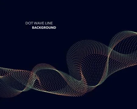 Elegant abstract vector dot wave line futuristic style background template Illustrazione stock
