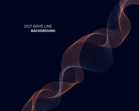 Elegant abstract vector dot wave line futuristic style background template Stock Illustration