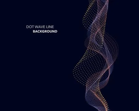 Elegant abstract vector dot wave line futuristic style background template イラスト素材