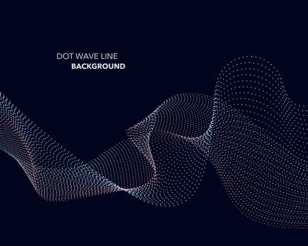Elegant abstract vector dot wave line futuristic style background template 스톡 일러스트