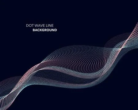 Elegant abstract vector dot wave line futuristic style background template Illustrazione stock