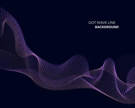 Elegant abstract vector dot wave line futuristic style background template Stock Illustration