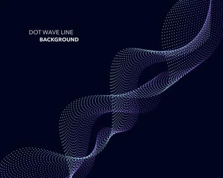 Elegant abstract vector dot wave line futuristic style background template 스톡 일러스트