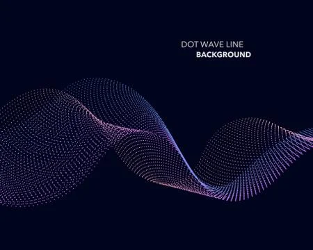Elegant abstract vector dot wave line futuristic style background template Stock Illustration