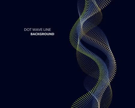 Elegant abstract vector dot wave line futuristic style background template 스톡 일러스트