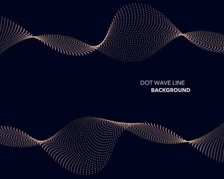 Elegant abstract vector dot wave line futuristic style background template Stock Illustration