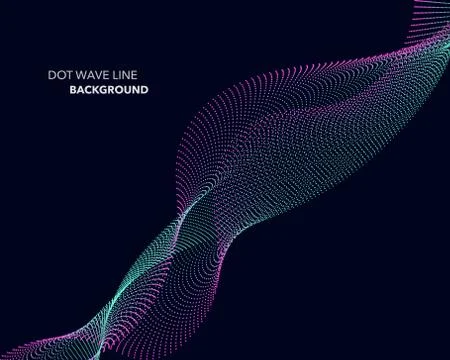 Elegant abstract vector dot wave line futuristic style background template Stock Illustration