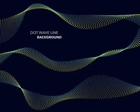 Elegant abstract vector dot wave line futuristic style background template 스톡 일러스트