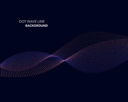 Elegant abstract vector dot wave line futuristic style background template Stock Illustration