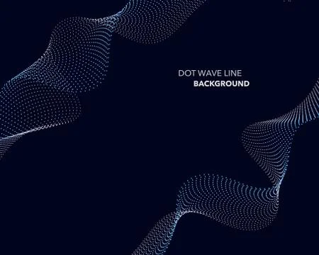 Elegant abstract vector dot wave line futuristic style background template Stock Illustration