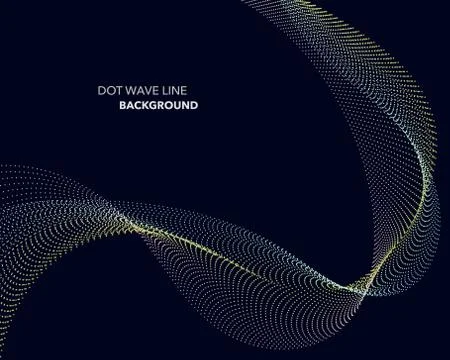 Elegant abstract vector dot wave line futuristic style background template Stock Illustration