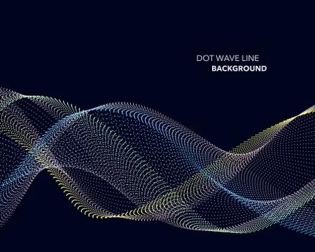 Elegant abstract vector dot wave line futuristic style background template Illustrazione stock