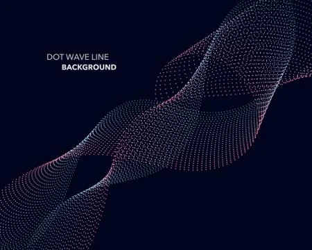Elegant abstract vector dot wave line futuristic style background template Stock Illustration