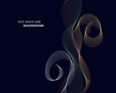 Elegant abstract vector dot wave line futuristic style background template Stock Illustration