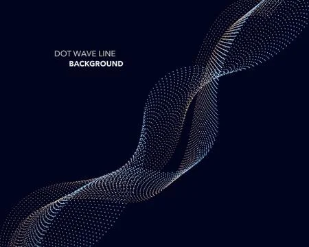 Elegant abstract vector dot wave line futuristic style background template 스톡 일러스트