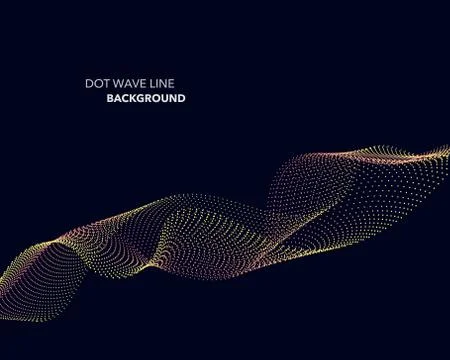 Elegant abstract vector dot wave line futuristic style background template Illustrazione stock