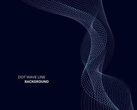Elegant abstract vector dot wave line futuristic style background template Stock Illustration