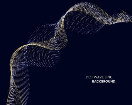 Elegant abstract vector dot wave line futuristic style background template 스톡 일러스트