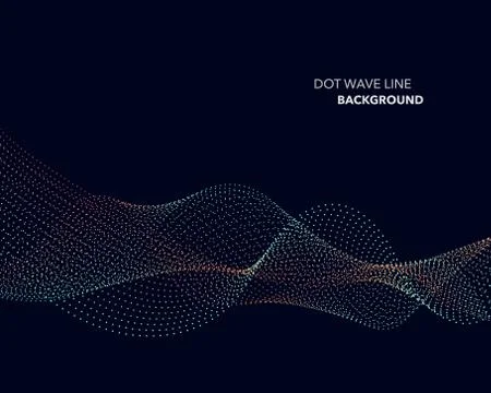 Elegant abstract vector dot wave line futuristic style background template Stock Illustration