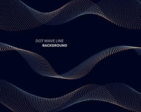 Elegant abstract vector dot wave line futuristic style background template Stock Illustration