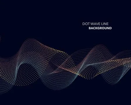 Elegant abstract vector dot wave line futuristic style background template Illustrazione stock