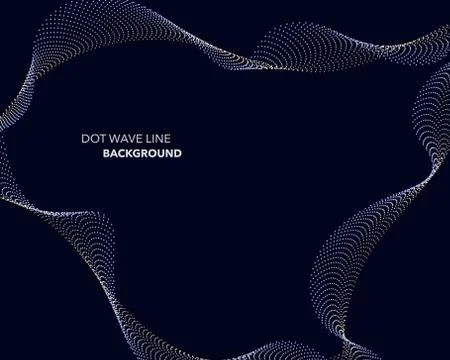 Elegant abstract vector dot wave line futuristic style background template Stock Illustration