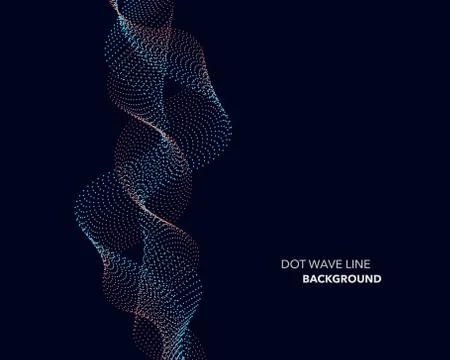 Elegant abstract vector dot wave line futuristic style background template Illustrazione stock