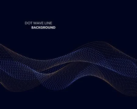 Elegant abstract vector dot wave line futuristic style background template Stock Illustration