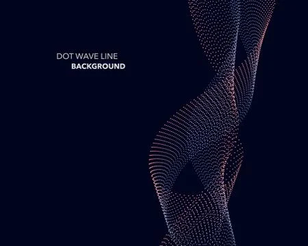 Elegant abstract vector dot wave line futuristic style background template Stock Illustration