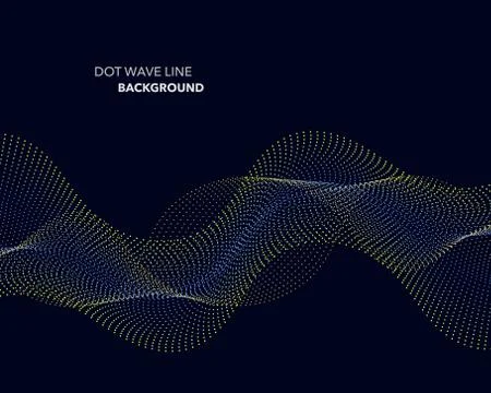 Elegant abstract vector dot wave line futuristic style background template Stock Illustration