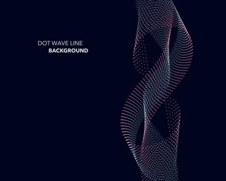 Elegant abstract vector dot wave line futuristic style background template Illustrazione stock