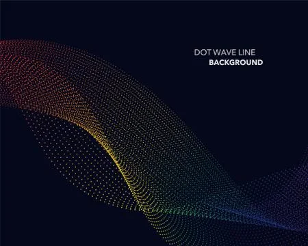 Elegant abstract vector spectrum rainbow gradient wave dot line futuristic st イラスト素材