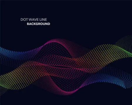 Elegant abstract vector spectrum rainbow gradient wave dot line futuristic st Stock Illustration