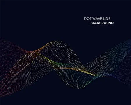 Elegant abstract vector spectrum rainbow gradient wave dot line futuristic st Stock Illustration