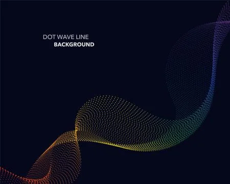 Elegant abstract vector spectrum rainbow gradient wave dot line futuristic st Stock Illustration