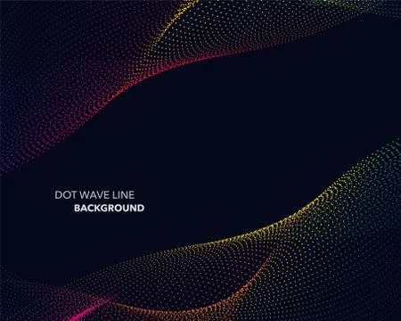 Elegant abstract vector spectrum rainbow gradient wave dot line futuristic st Stock Illustration