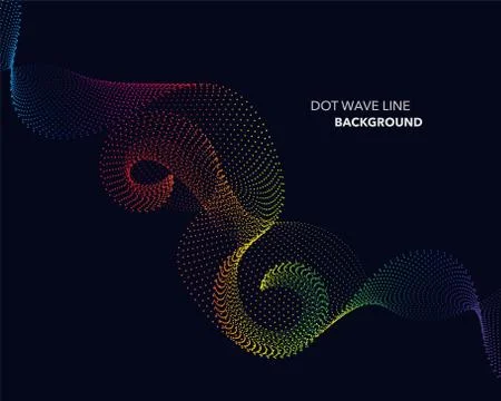 Elegant abstract vector spectrum rainbow gradient wave dot line futuristic st Stock Illustration