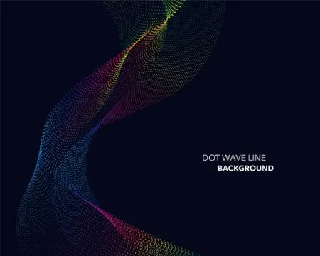 Elegant abstract vector spectrum rainbow gradient wave dot line futuristic st Illustrazione stock