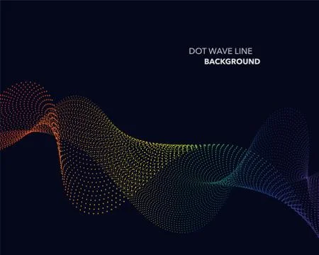 Elegant abstract vector spectrum rainbow gradient wave dot line futuristic st Stock Illustration