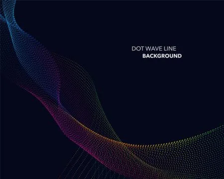 Elegant abstract vector spectrum rainbow gradient wave dot line futuristic st Stock Illustration