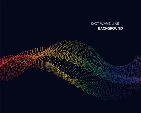 Elegant abstract vector spectrum rainbow gradient wave dot line futuristic st Stock Illustration