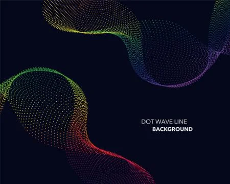 Elegant abstract vector spectrum rainbow gradient wave dot line futuristic st 스톡 일러스트